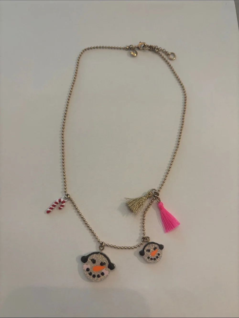 Crewcuts snowman holiday necklace